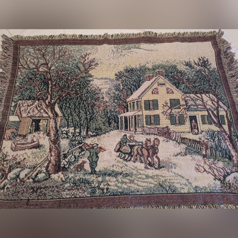 Vintage Tapestry with Scenic Design